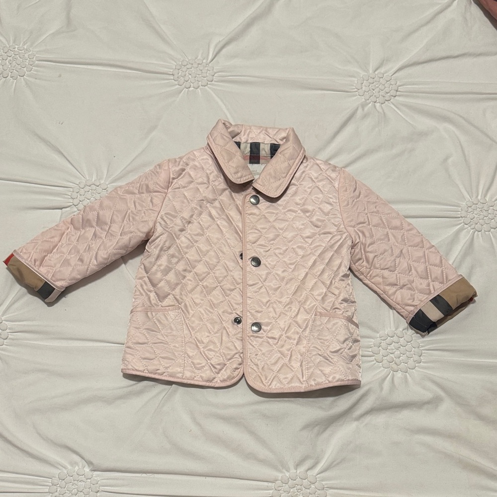 Burberry Light Pink Quilted Kids Jacket